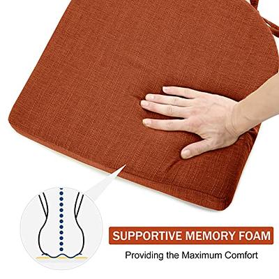 RECYCO Chair Cushions for Dining Chairs 4 Pack, Square Thick Chair Pads  with Ties Non Slip, Soft and Comfortable Seat Cushion for Kitchen Dining