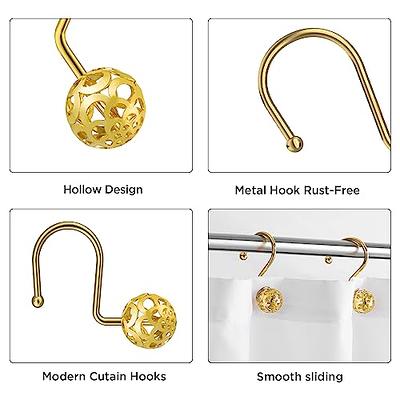 HBlife 12 Pcs Gold Shower Curtain Hooks Rust Proof Hollow Ball Metal  Decorative Shower Curtain Rings for Curtain and Bathroom Shower Rod - Yahoo  Shopping