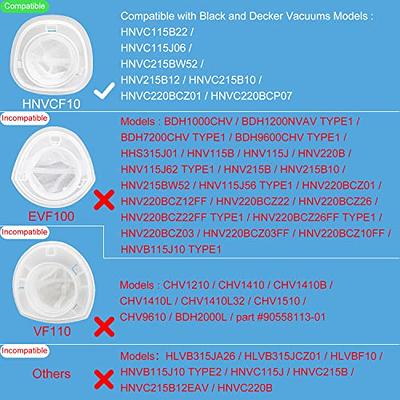 Replacement Filter for Black and Decker Dustbuster QuickClean Cordless Handheld  Vacuum HNVC215B10 HNVCF10 -Washable, Compatible with Hand Vacuums Models:  HNVC115 HNVC215 HNVC220 Filters, White, 9 Pack - Yahoo Shopping