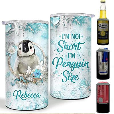 12oz Tumblin Penguin Cold  Insulated Stainless Steel Wine Tumber