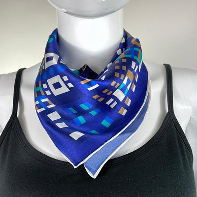Buy Small Blue Scarf, metro Bright Silk Geometric Fractal Scarf 16 Square  Neckerchief for Woman, Gifts for Her, Purse Scarf, Wrist Scarf Online in  India - Etsy