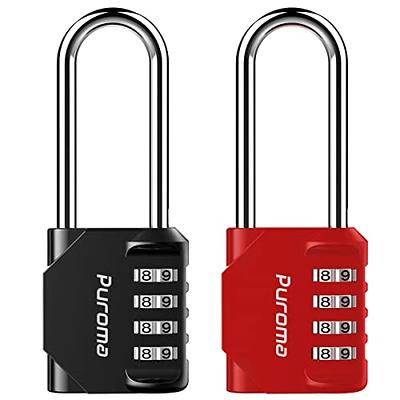 2 Pack Combination Locks 4 Digit Waterproof Padlock for School Gym Locker,Sports Locker,Fence,Toolbox,Gate,Case, Hasp Storage, Black