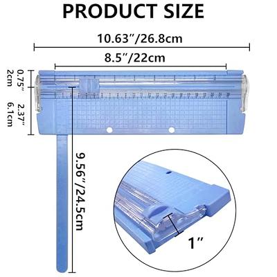 Paper Trimmer, A5 Paper Cutter Slicer Tool with Side Ruler Cutter Head, Sky Blue - Sky Blue