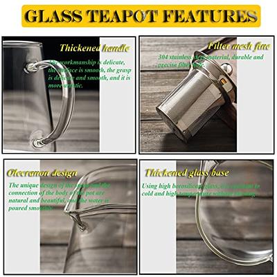 OVENTE 3-Cup Glass Tea Pot with Removable Stainless-Steel Infuser, Clear -  Yahoo Shopping
