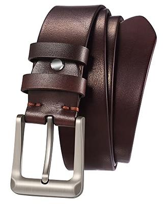 Men's Genuine Leather Dress Belt Fashion & Classic Casual Belts With Single  Prong Buckle For Jeans Pants Work And Business Gifts For Dad Husband 