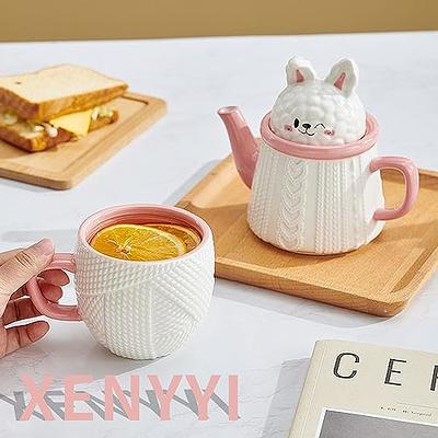 Cute Bunny Drinking Glass And Straw - ApolloBox