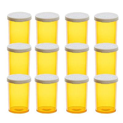 4 - Plastic Medicine Pill Bottles Brown Amber Empty Storage Crafts Hobby