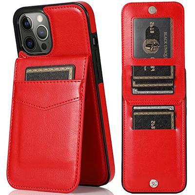 LAMEEKU Compatible with iPhone 11 Wallet Case 6.1'', Leather Case with Card  Holder, [360°Rotation Ring Kickstand], RFID Blocking Snap Button