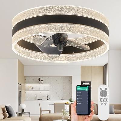 DAFOLOGIA Low Profile Ceiling Fans with Lights and Remote, Stylish