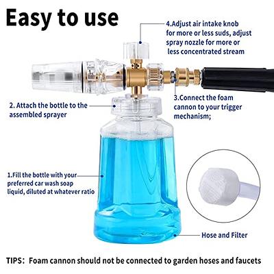 Foam Cannon, Carwash Cannon Foam Nozzle for Car, Cannon for Pressure  Washer, Car Foam Sprayer, Thickened Adjustable Multi-Angle Snow Foam, Quick  Connector and 1l Bottle - Yahoo Shopping