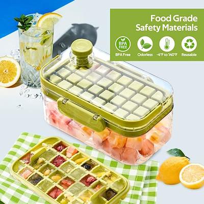 Ice Cube Tray With Lid & Bin  BPA Free Ice Tray For Freezer With