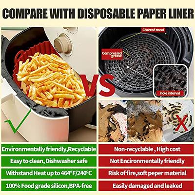 Air Fryer Silicone Liners Reusable,3-Pack Silicone Air Fryer Liners 8 inch  with Silicone Gloves, Baking Tray Oven Accessories Liner Paper Fits 3QT - 5QT  Air Fryer - Yahoo Shopping