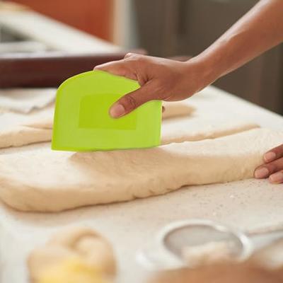 2 PCS Plastic Dough Scraper Bowl Scraper, Food-Grade Bench Scraper