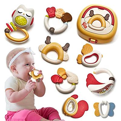 LAFALA Baby Toys 3-6 Months Baby Rattle Set Teething Toys for Babies 0-6  Months