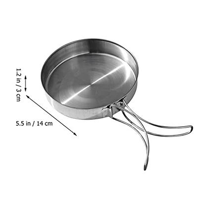 IMIKEYA Camping Frying Pan Stainless Steel Grilling Pan with Folding Handle  Portable Camp Pan Cooking Equipment for Outdoor Camping Hiking Picnic  Cooking Egg Steak Backpacking Skillet - Yahoo Shopping