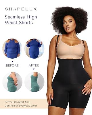 SHAPELLX Shaper Shorts Seamless High Waist Shape Shorts Women's Tummy  Control Thigh Control Butt Lift Shapewear with Removable Straps (Black-M/L)  - Yahoo Shopping