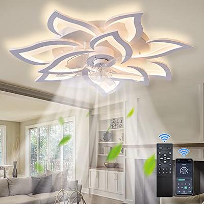SUROTET Ceiling Fan with Light,Modern Indoor Flush Mount Ceiling Fan with  Dimmable LED Light and Remote Control 3 Color Temperatures 6 Gear Wind  Speed for Kids Room Bedroom 100W 32in7in - Yahoo Shopping