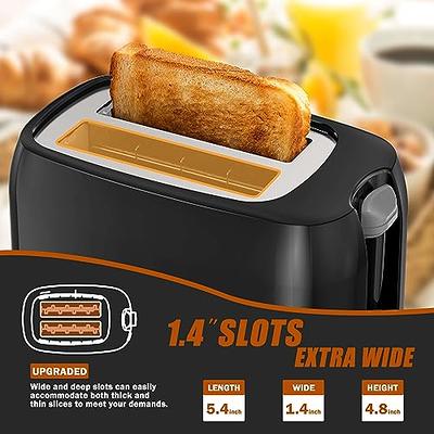 Toaster 2 Slice Best Prime Toasters Stainless Steel Black Bagel Toaster Evenly and Quickly with 2 Wide Slots 7 Shade Settings and Removable