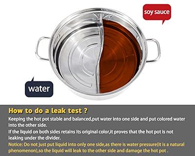 Hot Pot Stainless Steel Shabu Cooker with Dividers Cooking Saucepans  Without Cover Shabu Pot for Home Party Family Gathering pot