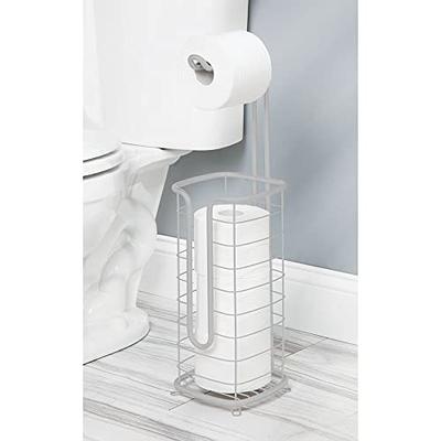 mDesign Steel Freestanding Toilet Paper Holder Stand and Dispenser Stand  with Storage for Extra Toilet Paper in Bathroom - Holder 3 Mega Rolls of Toilet  Tissue - Omni Collection - Light Stone Gray - Yahoo Shopping