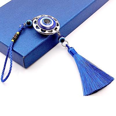 1 Pack Devil'S Eye Pendant, Metallic Blue Tassel Protective Sign, Suitable  For Home/Office Decoration, Car Rearview Mirror Accessories Decoration