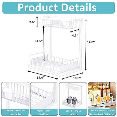 Sudifor Under Sink Organizer, Pull Out Kitchen Cabinet Organizer with 4  Hooks and Hanging Cup, 2 Tier Slide Out Sink Shelf for Kitchen Bathroom  Cabinet Organization, Black - Yahoo Shopping