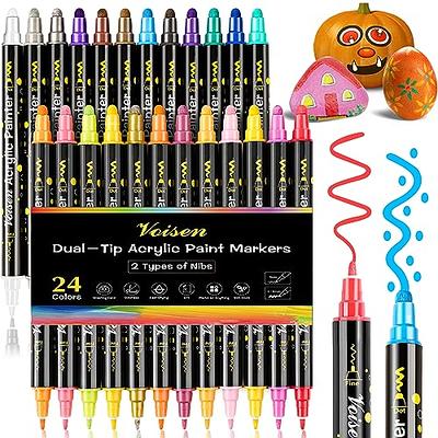 PINTAR Oil Based Paint Pens - Oil Paint Markers - Paint Pens For Rock  Painting,Glass, Wood, Plastic, Canvas, Paper, Metal, Ceramic, & Fabric - 20  Medium Tip & 4 Fine Tip Colored Markers - Yahoo Shopping