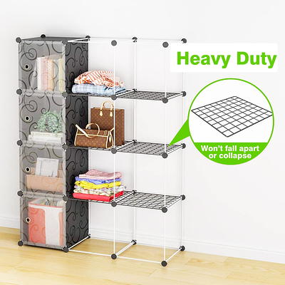 Costway DIY 12 Cube Portable Closet Storage Organizer Clothes Wardrobe Cabinet w/Doors