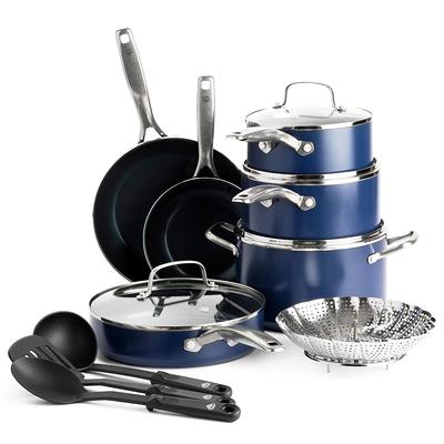 Blue Diamond Cookware Diamond Infused Ceramic Nonstick, 14 Piece Cookware  Pots and Pans Set, Dishwasher Safe, Oven Safe - Yahoo Shopping