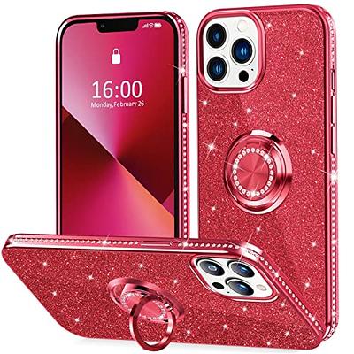 For iPhone 11 Pro Max Glitter Cute Phone Case Girls with Kickstand Pink