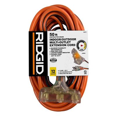 50 ft. 12/3 Heavy Duty Indoor/Outdoor Extension Cord with Tritap Lighted  End, Orange/Grey - Yahoo Shopping