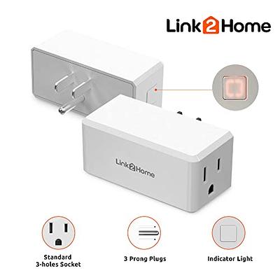 Link2Home Wireless Remote Control Outlet Light Switch, 100 ft range,  Compact Side Plug. Switch ON/OFF Household Appliances. FCC CSA Certified,  White (1 Outlet, 1 Remote). 