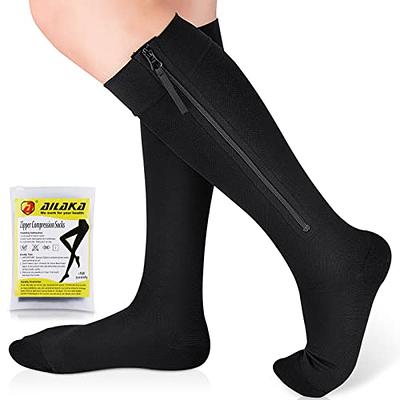 Ailaka Zipper Compression Socks Medical, 15-20 mmHg Knee High Compression  Socks for Men Women, Close Toe Support Socks for Varicose Veins, Edema,  Recovery, Pregnant, Nurse - Yahoo Shopping