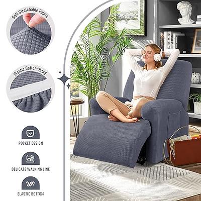 TAOCOCO Recliner Cover 4-Pieces, Stretch Sofa Slipcover 1 Seater