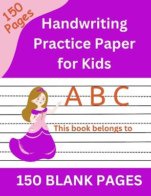 Alphabet Handwriting Practice Paper: 110 Pages Writing Paper for Kids with  Dotted Lined to Write Letters & Numbers