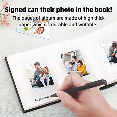  Photo Album with Writing Space for Fujifilm Instax Mini Camera,  Leather Cover, 64 Pockets Instax Photo Album Polaroid Photo Albums Book for  Fujifilm Instax Mini 12 11 9 40 Evo Instant