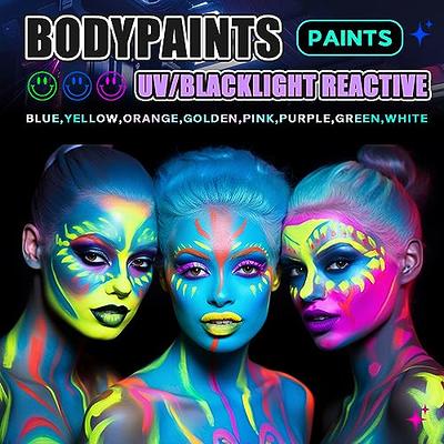 Go Ho UV Blacklight Neon White Face Body Paint,Water Based Bright