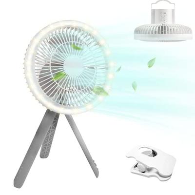 Camping Fan with Remote Control - 65Hrs 12000mAh Rechargeable Fan, 3 Speeds  & Timing Battery Powered Fan with Light & Hook, Tent Fan for Camping, Camp