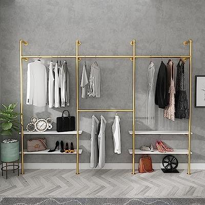 Aheaplus Wood Wardrobe Closet Storage Free Standing Closet Organizer,  Clothes Garment Racks with Storage Shelves and Hanging Rod, Walk In Closet  Organizer with 3 Wood Drawers - Yahoo Shopping