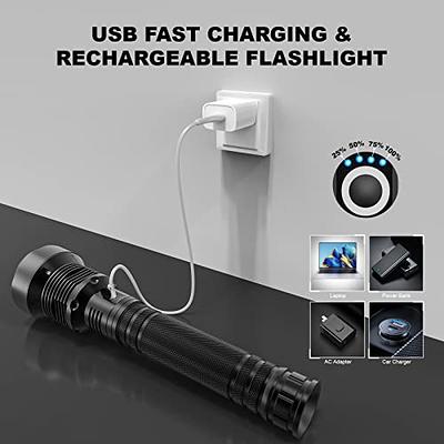 Led Brightest Flashlights High Lumens Rechargeable, 250000 Lumens Super  Bright Flashlight High Powered Flashlights, Waterproof Flash Light with  Cases for Emergency Camping (2PCS) - Yahoo Shopping