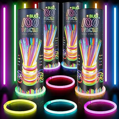 SHQDD 136PCS Glow in the Dark Party Supplies, 18 PCS Foam Glow Sticks, 18  PCS LED Glasses and 100PCS Glow Sticks Bracelets,Neon Party Favors for Glow
