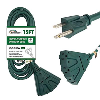SURAIELEC Outdoor Extension Cord with Multiple Outlets, (34+6+6+6) 52FT  Total, 40FT End to End, 1-3 Outlet Cord Splitter, 16/3C SJTW, for Landscape,  Christmas Light, Halloween Decorations, Green - Yahoo Shopping