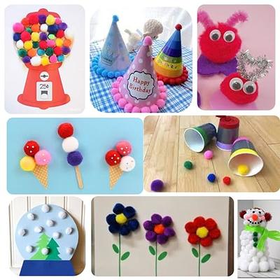 1/2 inch Multicolor Mini Craft Pom Poms 100 Pieces