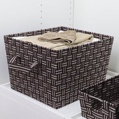 Simplify Small 6.5 Woven Strap Storage Bin Ivory : Target