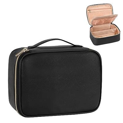 FFpaw Small Makeup Case Organizer Travel Clear Cosmetic Bag for Women TSA  Approved Portable Toiletry Bag Multipurpose Leather Makeup Bag Waterproof  Leather Make Up Pouch with Zipper, Mini Black, Travel Cosmetic Bag 