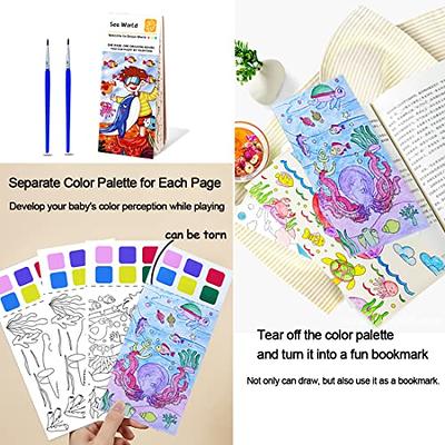  Watercolor Coloring Books for Kids Ages 4-8,Pocket Watercolor  Painting Book for Toddlers,Mini Water Coloring Art Kit,Small Travel  Watercolor Coloring Set,Birthday Gift for Girls Boys : Toys & Games