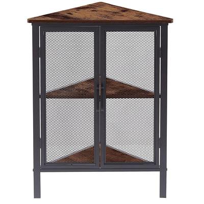 VECELO 5 Tier Corner Storage Cabinet with Wooden Shelves Free-Standing