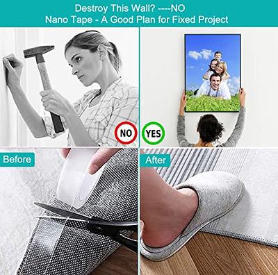 Nano Double Sided Tape, Multipurpose Removable Mounting Adhesive Grip Tape,Washable  Sticky Strong Wall Tape Strips Transparent Tape Poster Carpet Tape for  Paste Items 
