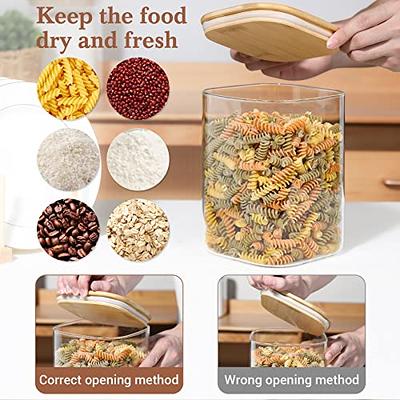 Rectangular Glass Food Containers with Bamboo Lids 2pk