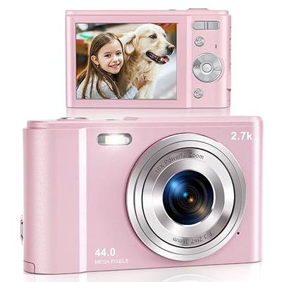 Pink)2.5K HD Digital Compact Camera Portable Small Camera With Auto Focus